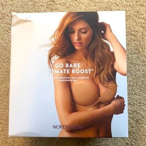 Backless, strapless adhesive bra